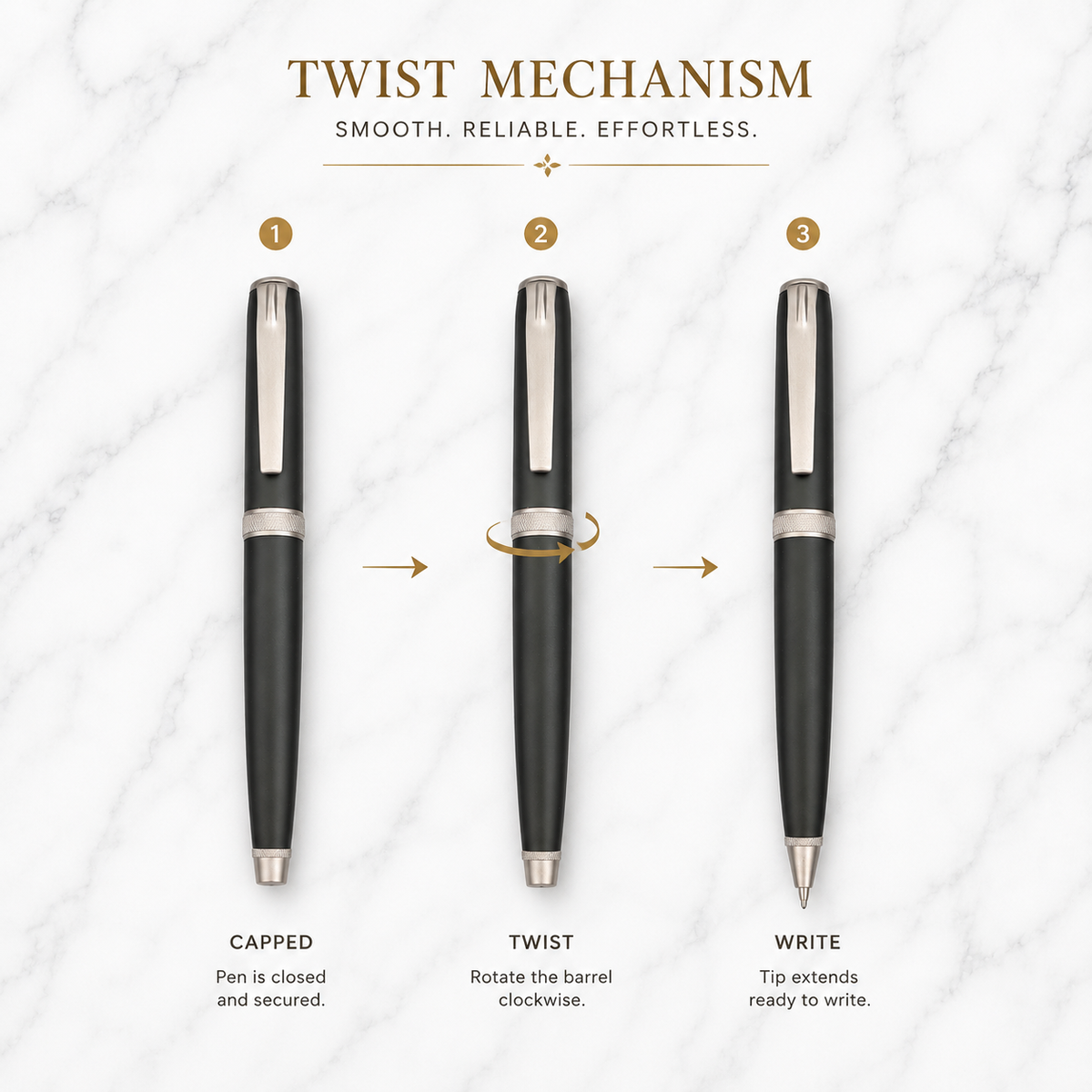 Ballpen Bazaar  Ballpen Bazaar Matt Black Ball Pen with Gunmetal Clip | Twist Mechanism | Blue Ink | Premium Metal Executive Pen | 1 Pen with 1 Extra Blue Refill | Pack of 1 with Name Engraving