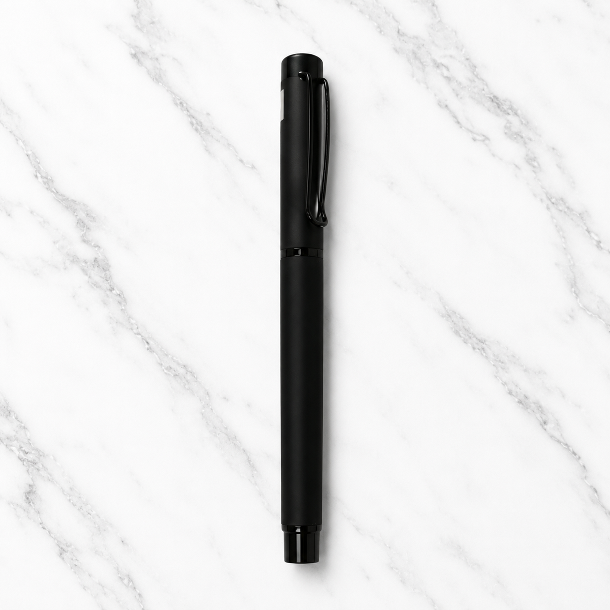 Ballpen Bazaar  Ballpen Bazaar Matt Black Metal Ball Pen with Matt Black Cap | Openable Cap Mechanism | Blue Ink | 1 Free Refill | Executive Writing Pen | 1 Pc with Name Engraving