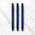 Ballpen Bazaar Matt Blue Body Ball Pen Set of 3 with Glossy Black Clip Click Mechanism Blue Ink Includes 3 Extra Refills