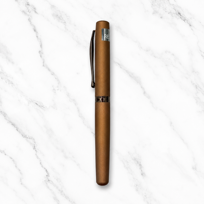 Ballpen Bazaar  Ballpen Bazaar Matt Brown Ball Pen with Brown Cap & Glossy Brown Clip | Openable Metal Pen | Blue Ink | 1 Pen + 1 Extra Refill with Name Engraving