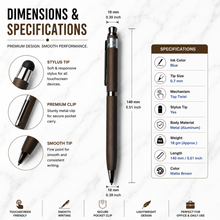 Ballpen Bazaar  Ballpen Bazaar Matt Brown Ball Pen with Brown Clip & White Diamond Top | Twist Mechanism | Blue Ink | Premium Metal Executive Pen | 1 Pen with 1 Extra Blue Refill | Gift Pen with Name Engraving