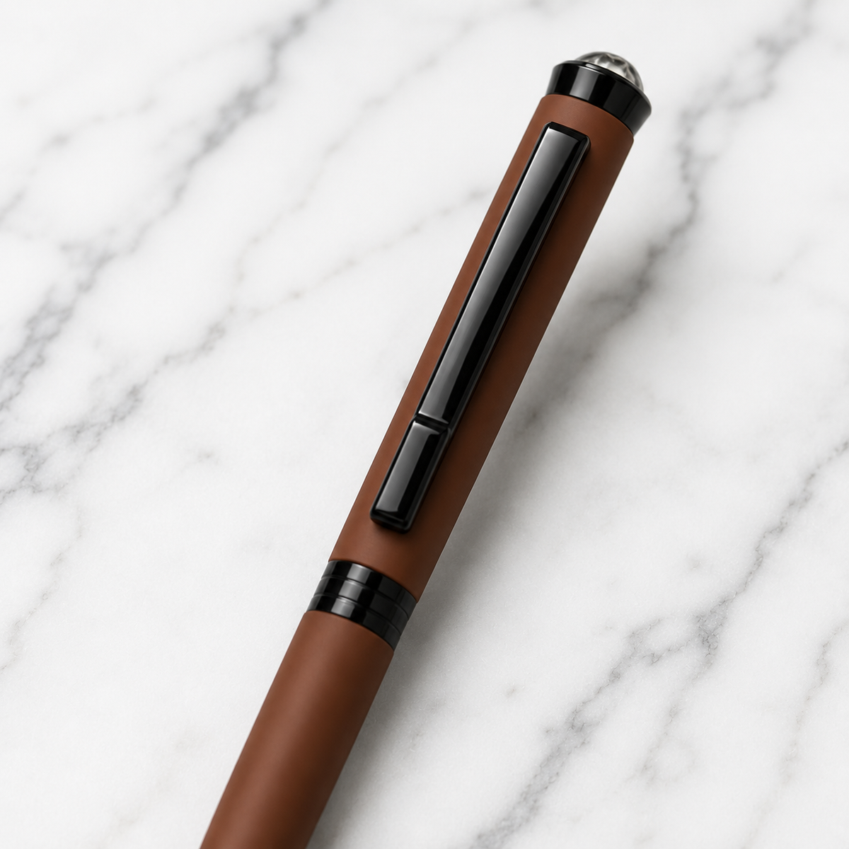 Ballpen Bazaar  Ballpen Bazaar Matt Brown Mini Ball Pen with Black Clip | Twist Mechanism | Blue Ink | Premium Metal Pocket Pen | 1 Pen with 1 Extra Blue Refill with Name Engraving