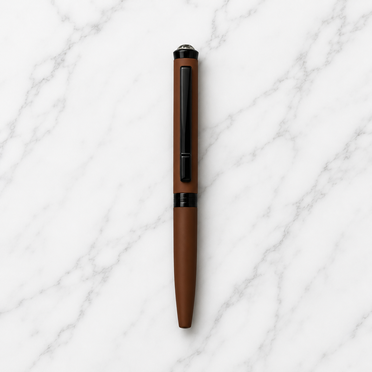 Ballpen Bazaar  Ballpen Bazaar Matt Brown Mini Ball Pen with Black Clip | Twist Mechanism | Blue Ink | Premium Metal Pocket Pen | 1 Pen with 1 Extra Blue Refill with Name Engraving