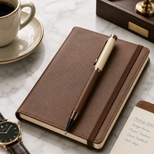 Ballpen Bazaar  Ballpen Bazaar Matt Cream and Brown Dual Colour Body Ball Pen with Glossy Brown Clip Twist Mechanism Blue Ink | 1 Pen with 1 Extra Refill with Name Engraving