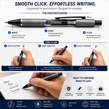 Ballpen Bazaar  Ballpen Bazaar Matt Gunmetal Body Ball Pen with Glossy Black Clip | Click Mechanism | Blue Ink | 1 Free Refill | 1 Pc with Name Engraving