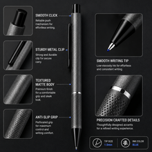 Ballpen Bazaar  Ballpen Bazaar Matt Gunmetal Body Ball Pen with Glossy Black Clip | Click Mechanism | Blue Ink | 1 Free Refill | 1 Pc with Name Engraving