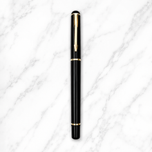 Ballpen Bazaar  Ballpen Bazaar Metallic Glossy Black Ball Pen with Gold Clip Openable Mechanism Blue Ink 1 Pen with 1 Extra Refill with Name Engraving