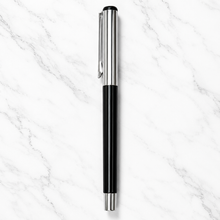 Ballpen Bazaar  Ballpen Bazaar Metallic Glossy Black Ball Pen with Silver Cap | Openable Metal Ball Pen | Blue Ink | 1 Pen with 1 Extra Refill with Name Engraving
