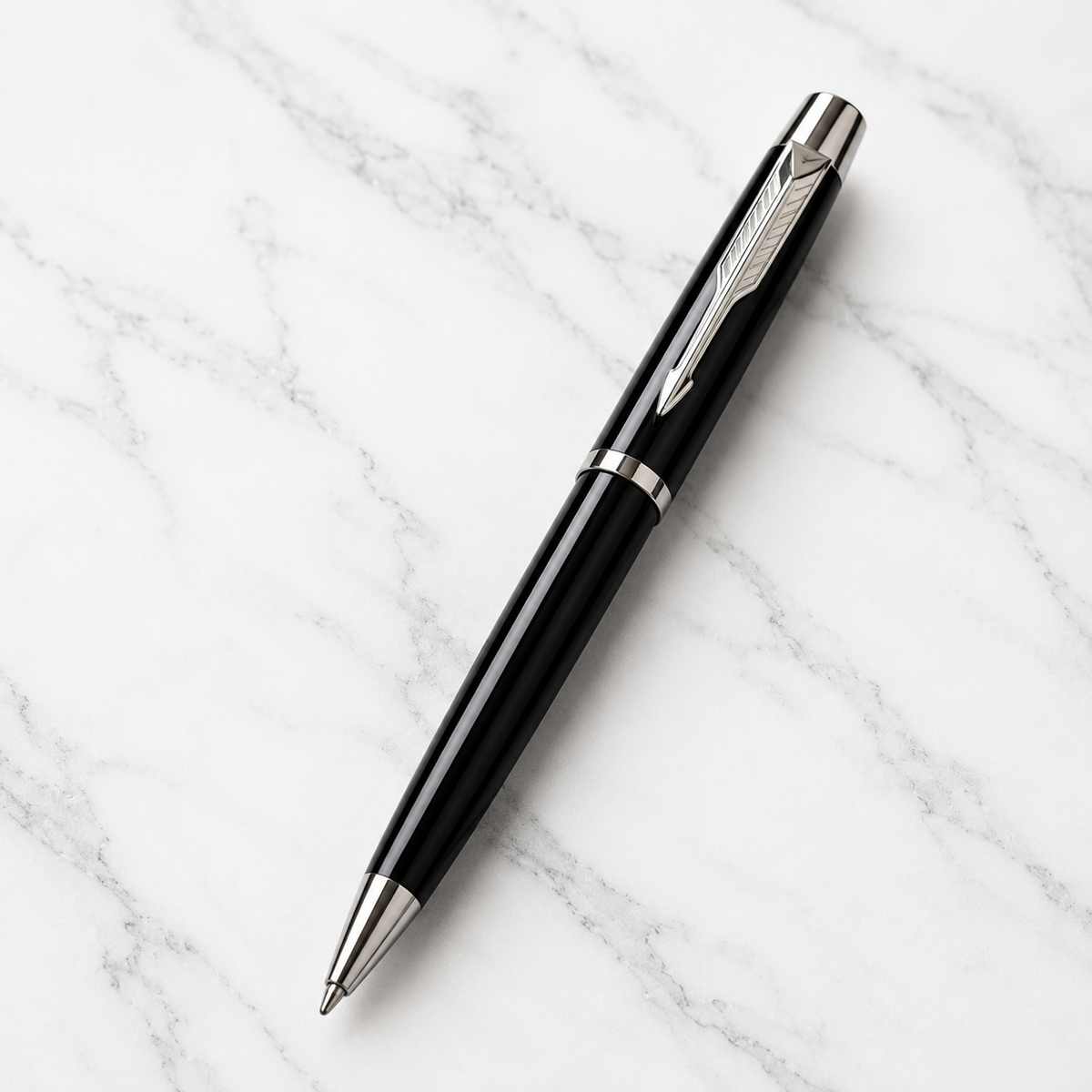 Ballpen Bazaar  Ballpen Bazaar Metallic Glossy Black Colour Body with Silver Colour Clip Twist Mechanism Ball Pen with Free Extra Refill Blue Ink | Pack of 1 with Name Engraving