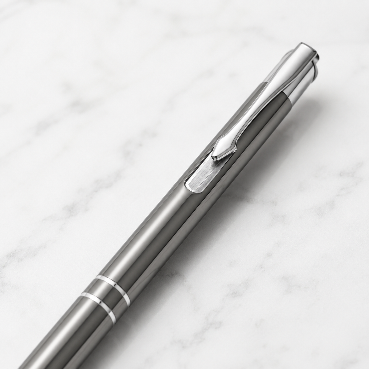 Ballpen Bazaar  Ballpen Bazaar Metallic Glossy Black, Gray & Blue Click Ball Pen Set of 3 with Silver Clip | Blue Ink | 3 Extra Refills | Premium Metal Pens for Office, School, Business & Gifting with Name Engraving