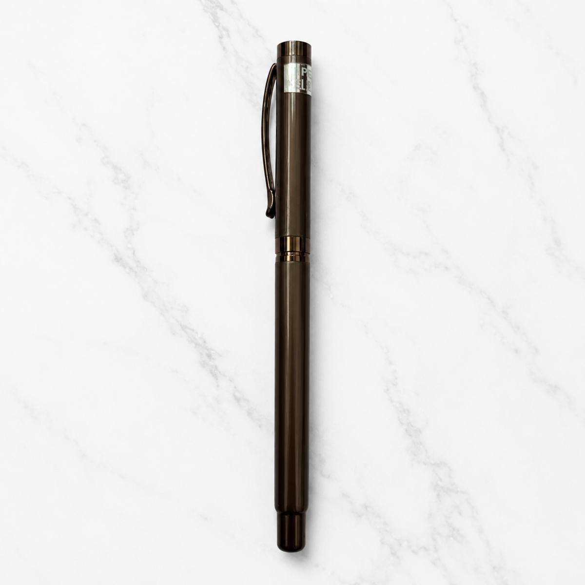 Ballpen Bazaar  Ballpen Bazaar Metallic Glossy Brown Ball Pen with Brown Cap | Openable Mechanism | Blue Ink | 1 Pen with 1 Free Extra Refill with Name Engraving