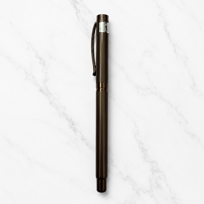 Ballpen Bazaar  Ballpen Bazaar Metallic Glossy Brown Ball Pen with Brown Cap | Openable Mechanism | Blue Ink | 1 Pen with 1 Free Extra Refill with Name Engraving