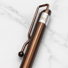 Ballpen Bazaar  Ballpen Bazaar Metallic Glossy Brown Ball Pen with Brown Designer Shape Clip | Click Mechanism | Blue Ink | 1 Pen with 1 Extra Blue Refill | Premium Metal Writing Pen with Name Engraving