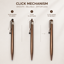 Ballpen Bazaar  Ballpen Bazaar Metallic Glossy Brown Ball Pen with Brown Designer Shape Clip | Click Mechanism | Blue Ink | 1 Pen with 1 Extra Blue Refill | Premium Metal Writing Pen with Name Engraving