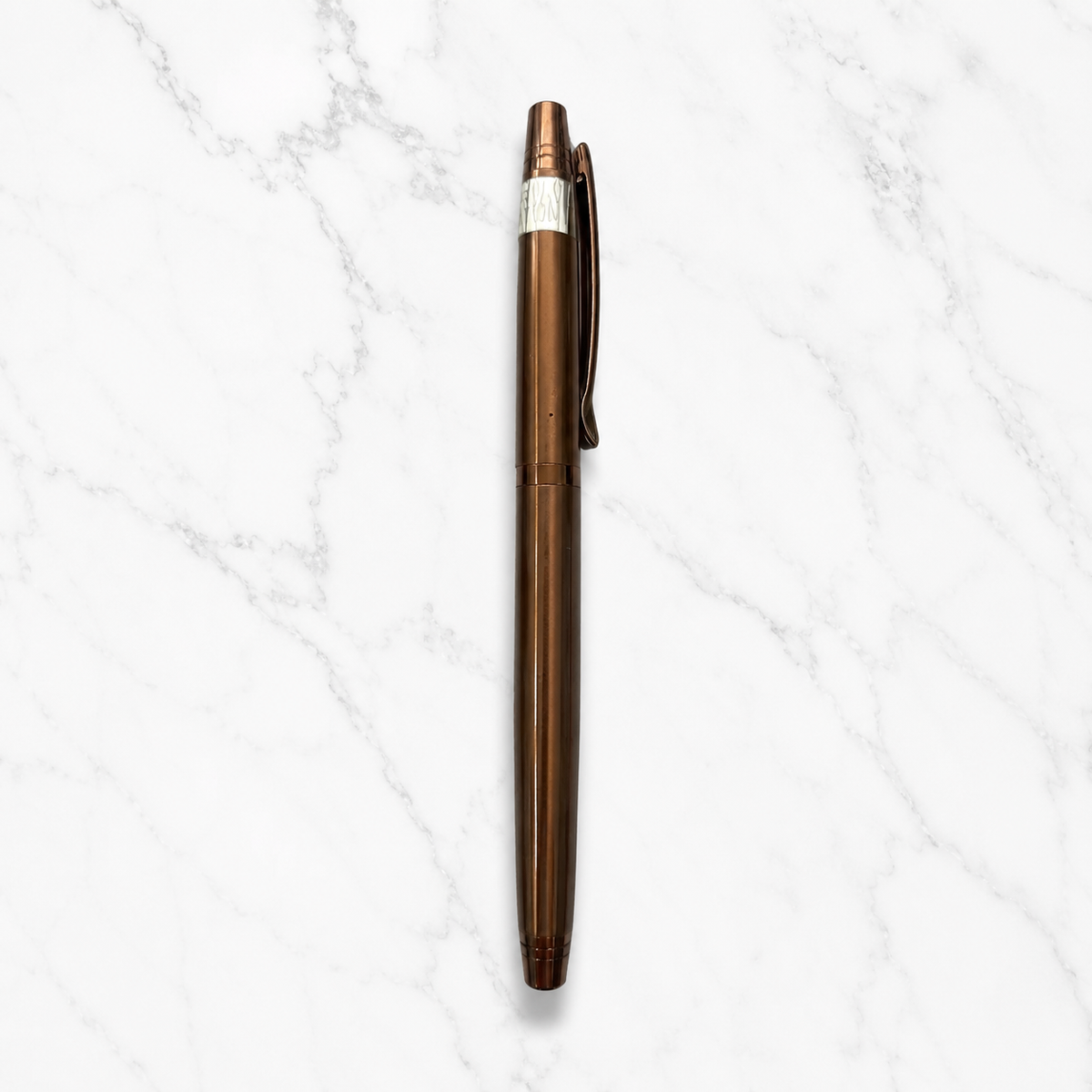 Ballpen Bazaar  Ballpen Bazaar Metallic Glossy Brown Ball Pen with Magnetic Brown Cap | Openable Mechanism | Blue Ink | Premium Metal Writing Pen | 1 Pen with 1 Extra Blue Refill | Single Piece with Name Engraving