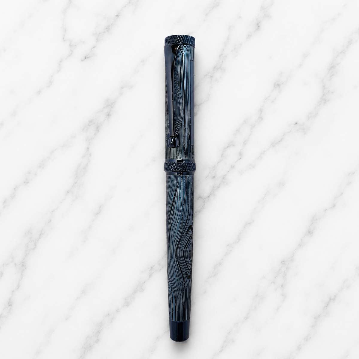 Ballpen Bazaar  Ballpen Bazaar Metallic Glossy Designer Blue Ball Pen with Designer Blue Cap | Openable Metal Ball Pen | Blue Ink | 1 Pen with 1 Free Extra Blue Refill with Name Engraving