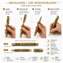 Ballpen Bazaar  Ballpen Bazaar Metallic Glossy Designer Gold Ball Pen | Square Shape Openable Metal Pen | Blue Ink | Premium Executive Writing Pen | 1 Pen with 1 Free Blue Refill with Name Engraving