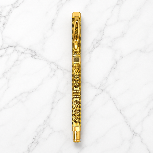Ballpen Bazaar  Ballpen Bazaar Metallic Glossy Designer Gold Ball Pen | Square Shape Openable Metal Pen | Blue Ink | Premium Executive Writing Pen | 1 Pen with 1 Free Blue Refill with Name Engraving