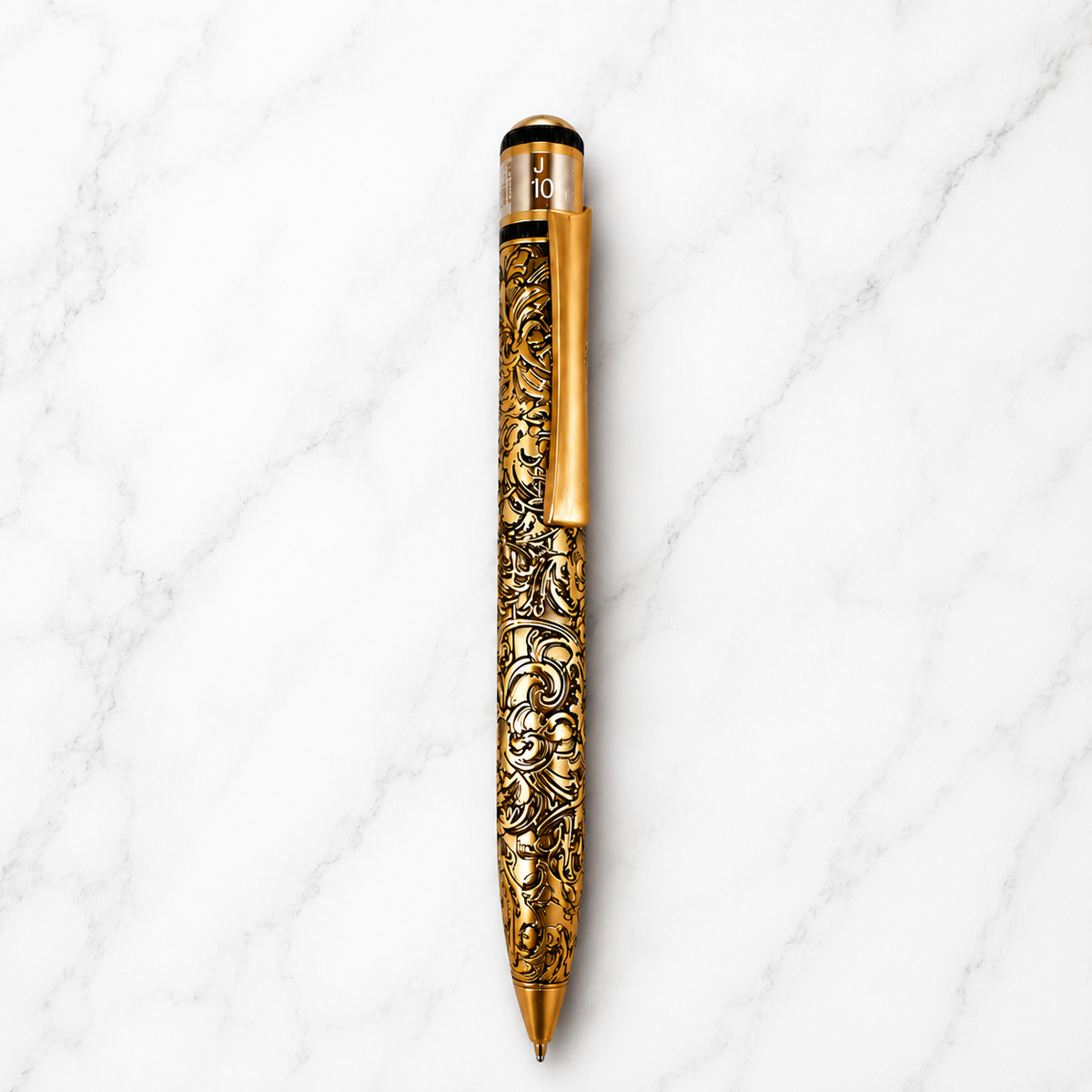 Ballpen Bazaar  Ballpen Bazaar Metallic Glossy Designer Gold Ball Pen with Gold Clip | Twist Mechanism | Blue Ink | Premium Metal Writing Pen | 1 Pen with 1 Refill & 1 Free Cross Type Blue Ink Refill with Name Engraving