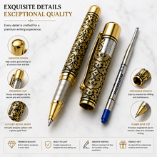 Ballpen Bazaar  Ballpen Bazaar Metallic Glossy Designer Gold Ball Pen with Gold Designer Cap | Openable Mechanism | Blue Ink | 1 Pen with 1 Extra Refill with Name Engraving