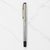 Ballpen Bazaar Metallic Glossy Designer Silver Ball Pen with Silver Cap & Gold Clip | Openable Mechanism | Blue Ink | Premium Metal Pen | 1 Pen + 1 Extra Refill