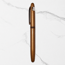 Ballpen Bazaar  Ballpen Bazaar Metallic Glossy Full Brown Ball Pen with Brown Cap & Dark Brown Clip | Openable Mechanism | Blue Ink | 1 Pen with 1 Extra Refill with Name Engraving