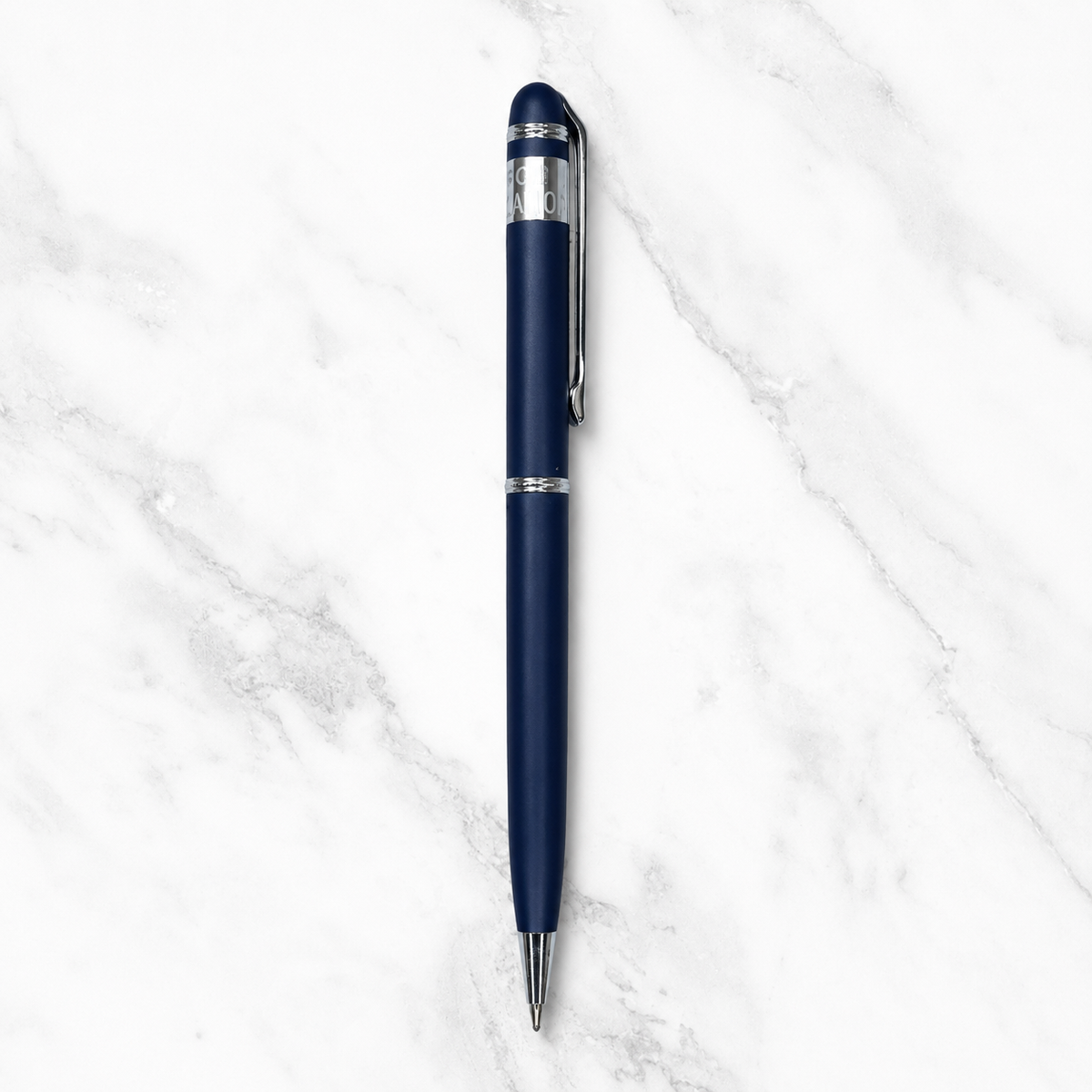 Ballpen Bazaar  Ballpen Bazaar Metallic Glossy Gunmetal Ball Pen with Silver Clip | Twist Mechanism | Blue Ink | Premium Metal Executive Pen | 1 Pen with 1 Free Extra Refill with Name Engraving