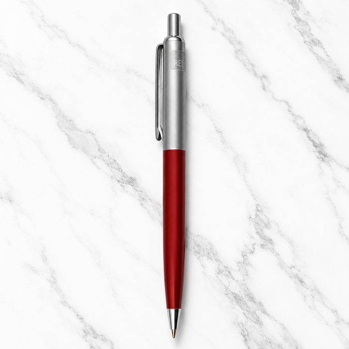 Ballpen Bazaar  Ballpen Bazaar Metallic Glossy Maroon & Silver Dual Colour Ball Pen with Silver Clip | Click Mechanism | Blue Ink | Premium Metal Pen | 1 Pen with 1 Extra Refill with Name Engraving