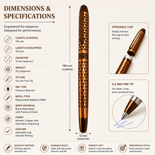 Ballpen Bazaar  Ballpen Bazaar Metallic Glossy Rose Gold Ball Pen with Brown Rectangle Design & Rose Gold Designer Cap | Openable Mechanism | Blue Ink | 1 Pen + 1 Extra Refill with Name Engraving