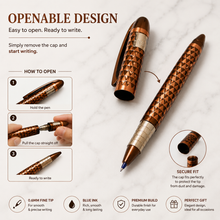 Ballpen Bazaar  Ballpen Bazaar Metallic Glossy Rose Gold Ball Pen with Brown Rectangle Design & Rose Gold Designer Cap | Openable Mechanism | Blue Ink | 1 Pen + 1 Extra Refill with Name Engraving