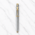 Ballpen Bazaar Metallic Glossy Silver Ball Pen with Silver Cap & Gold Ashoka Emblem Clip | Openable Mechanism | Blue Ink | Premium Metal Pen with 1 Free Metal Jotter Refill | Pack of 1