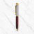 Ballpen Bazaar Metallic Glossy Silver & Red Designer Dual Colour Mini Ball Pen with Gold Clip & Diamond Top | Twist Mechanism | Blue Ink | 1 Pen + 1 Extra Refill