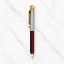 Ballpen Bazaar  Ballpen Bazaar Metallic Glossy Silver & Red Designer Dual Colour Mini Ball Pen with Gold Clip & Diamond Top | Twist Mechanism | Blue Ink | 1 Pen + 1 Extra Refill with Name Engraving