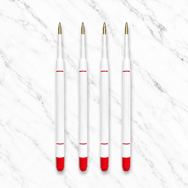Ballpen Bazaar  Ballpen Bazaar Plastic Jotter 0.6MM Red Ink Refill Set of 4 | Smooth Writing Ball Pen Refills | Compatible Jotter Style Refill with Name Engraving
