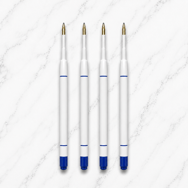 Ballpen Bazaar  Ballpen Bazaar Plastic Jotter 0.6mm Blue Ink Refill Pack of 4 | Smooth Writing Ball Pen Refills | Compatible Jotter Style Replacement Refills with Name Engraving