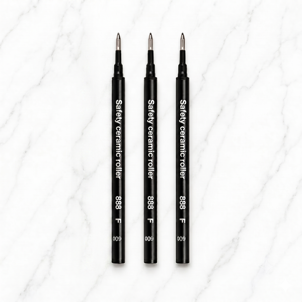 Ballpen Bazaar  Ballpen Bazaar Schmidt 888 F Roller Black Ink Refill Pack of 3 | Fine Point Smooth Writing Replacement Refills for Roller Pens with Name Engraving