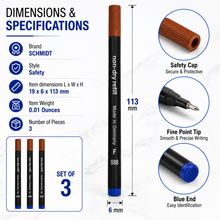 Ballpen Bazaar  Ballpen Bazaar Schmidt 888 F Roller Refill Blue Ink Non-Dry German Roller Pen Refills Pack of 3 with Name Engraving