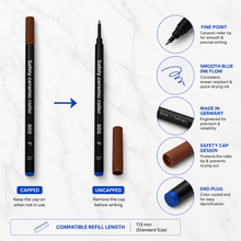 Ballpen Bazaar  Ballpen Bazaar Schmidt 888 F Roller Refill Blue Ink Non-Dry German Roller Pen Refills Pack of 3 with Name Engraving