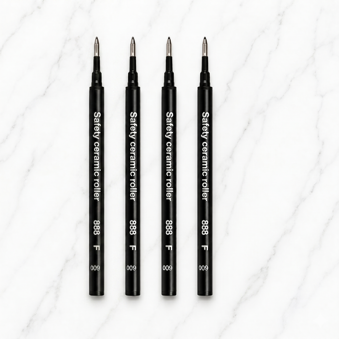 Ballpen Bazaar  Ballpen Bazaar Schmidt 888F Roller Pen Refills Black Ink | German Quality Non-Dry Smooth Writing Refill Pack of 4 with Name Engraving