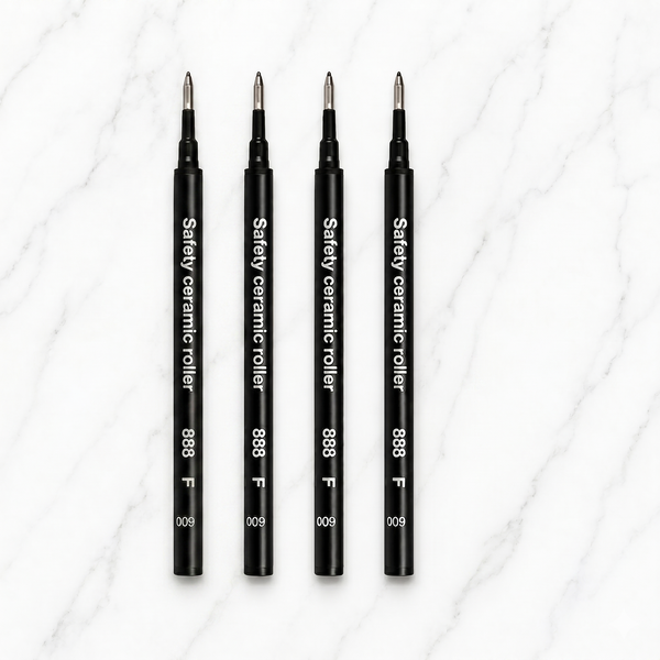 Ballpen Bazaar  Ballpen Bazaar Schmidt 888F Roller Pen Refills Black Ink | German Quality Non-Dry Smooth Writing Refill Pack of 4 with Name Engraving
