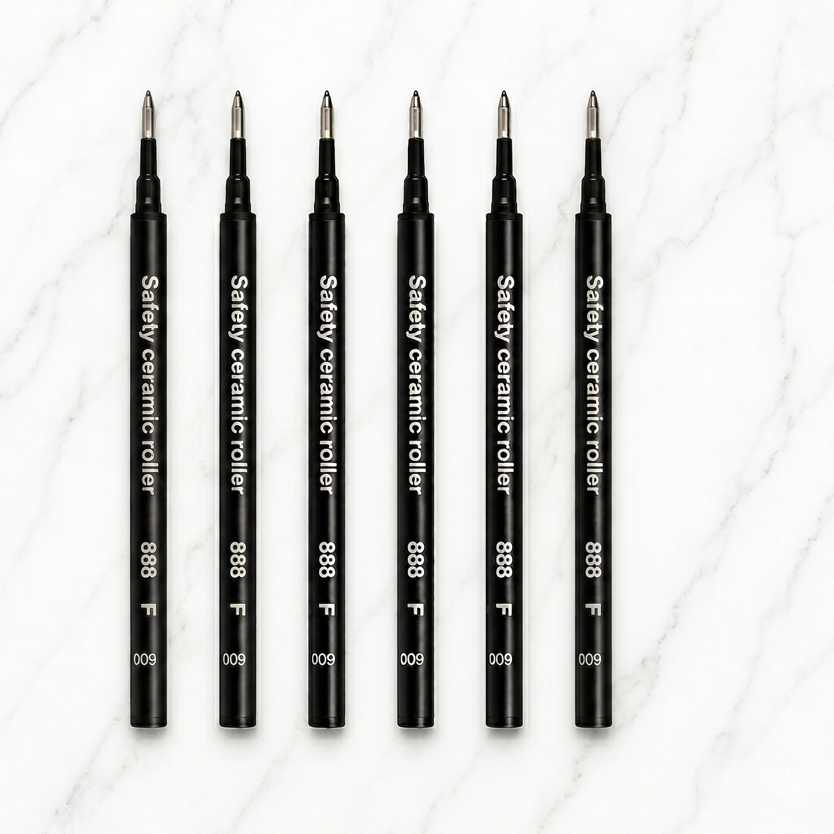 Ballpen Bazaar  Ballpen Bazaar Schmidt 888F Roller Pen Refills Black Ink Pack of 6 | German Non-Dry Smooth Writing Roller Refill with Name Engraving