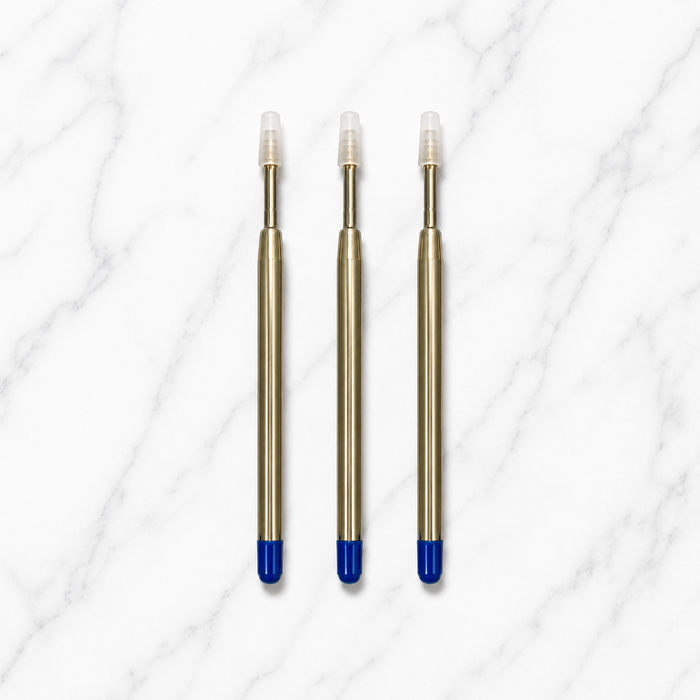 Blue ink metal jotter refill for compatible ball pens