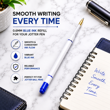 Ballpen Bazaar  Ballpen Bazaar Set of 3 Plastic Jotter Refills 0.6mm Blue Ink | Smooth Writing Ball Pen Refills | Fine Point Replacement Refills for Jotter Pens with Name Engraving