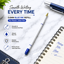 Ballpen Bazaar  Ballpen Bazaar Set of 3 Plastic Jotter Refills 0.6mm Blue Ink | Smooth Writing Ball Pen Refills | Fine Point Replacement Refills for Jotter Pens with Name Engraving