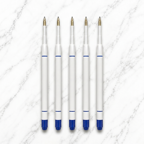 Ballpen Bazaar  Ballpen Bazaar Set of 6 Plastic Jotter Blue Ink Refills 1 MM Tip | Smooth Writing Ball Pen Refills | Blue Ink Replacement Refills for Jotter Pens with Name Engraving