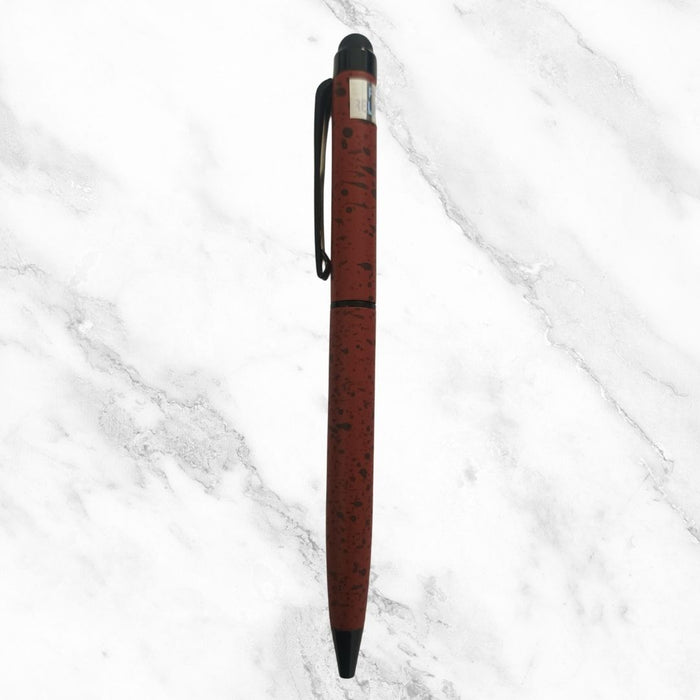 Ballpen Bazaar  Ballpen Bazaar Stylus Metallic Glossy Designer Maroon Ball Pen with Black Clip | Twist Mechanism | Blue Ink | Premium Metal Pen | 1 Pen + 1 Extra Refill with Name Engraving