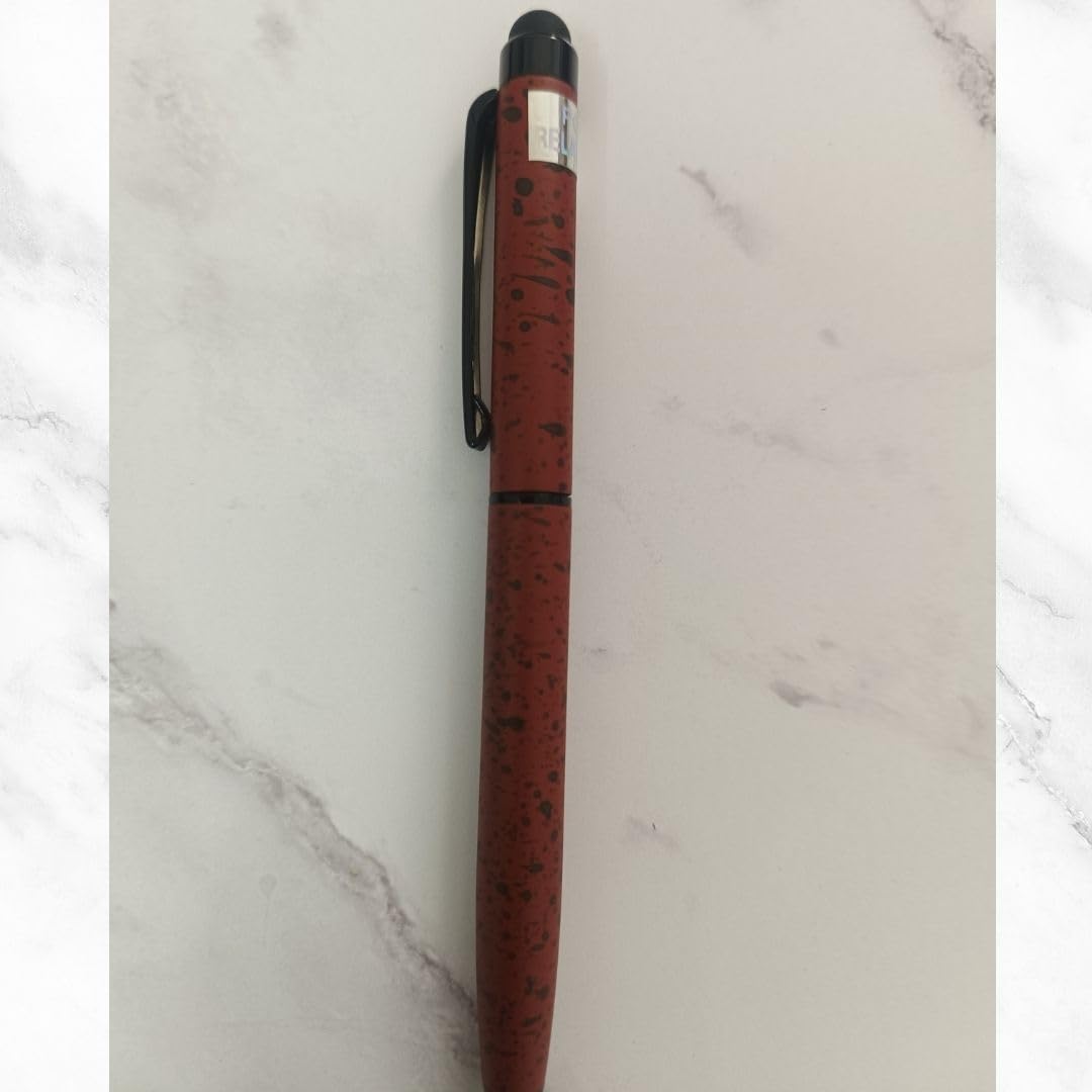 Ballpen Bazaar  Ballpen Bazaar Stylus Metallic Glossy Designer Maroon Ball Pen with Black Clip | Twist Mechanism | Blue Ink | Premium Metal Pen | 1 Pen + 1 Extra Refill with Name Engraving
