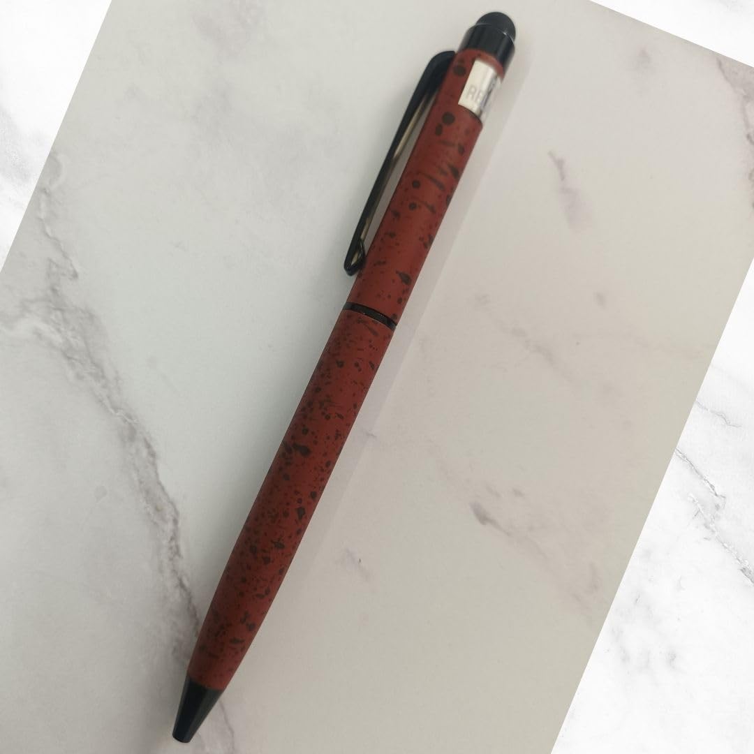 Ballpen Bazaar  Ballpen Bazaar Stylus Metallic Glossy Designer Maroon Ball Pen with Black Clip | Twist Mechanism | Blue Ink | Premium Metal Pen | 1 Pen + 1 Extra Refill with Name Engraving