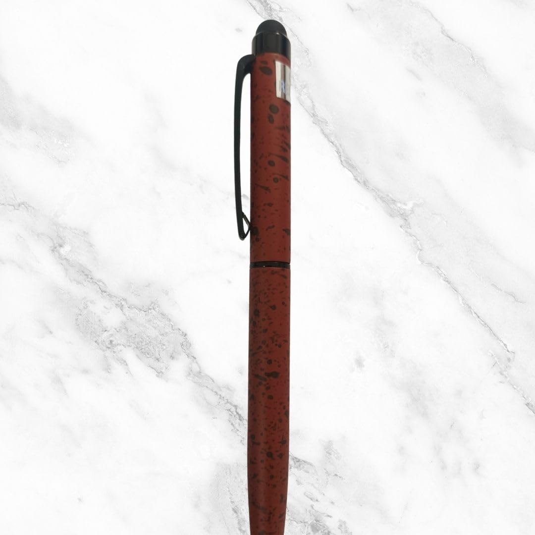 Ballpen Bazaar  Ballpen Bazaar Stylus Metallic Glossy Designer Maroon Ball Pen with Black Clip | Twist Mechanism | Blue Ink | Premium Metal Pen | 1 Pen + 1 Extra Refill with Name Engraving