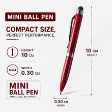 Ballpen Bazaar  Ballpen Bazaar Stylus Metallic Glossy Designer Red Mini Ball Pen with Silver Clip, Twist Mechanism, Blue Ink, 1 Pen + 1 Extra Refill with Name Engraving